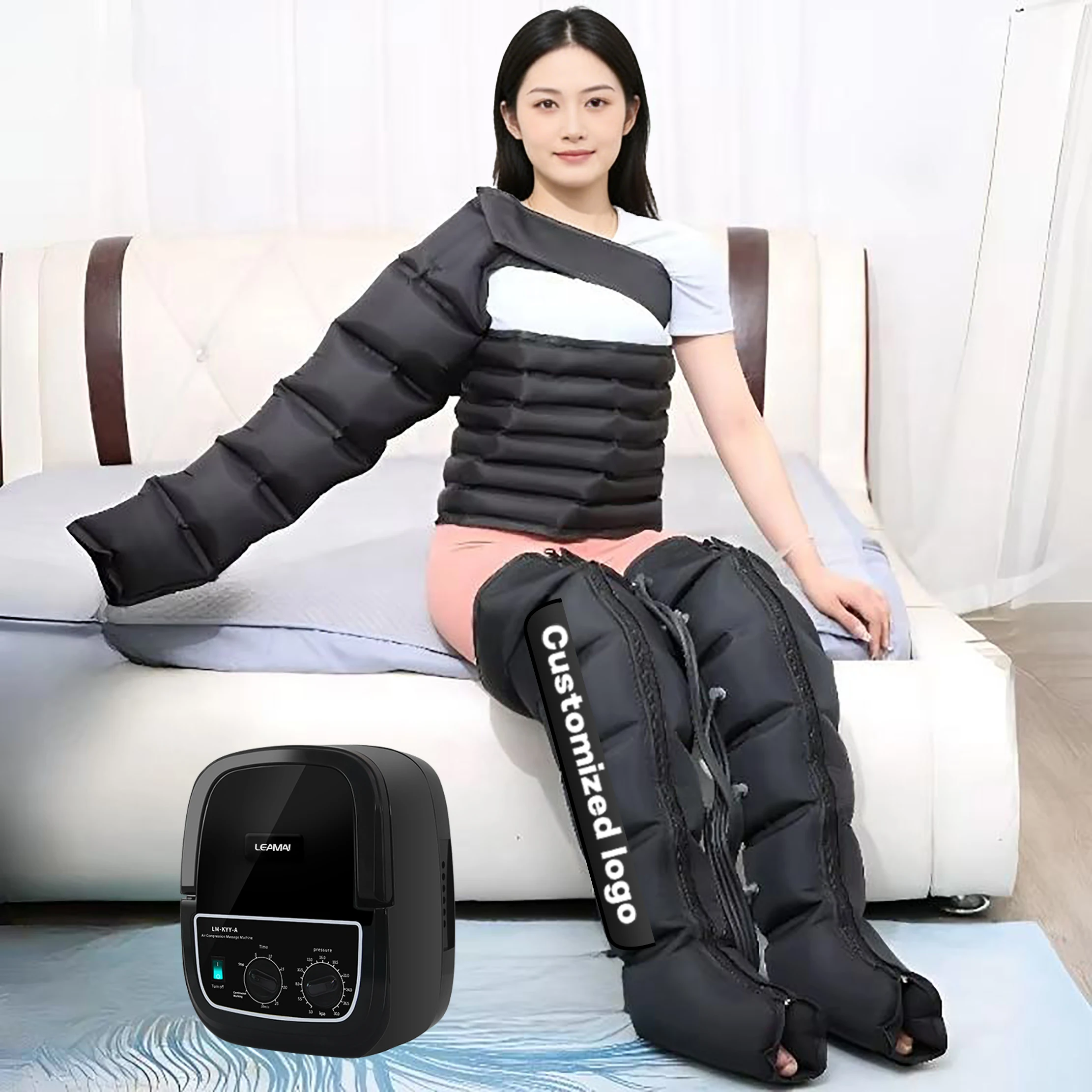 High Quality Pressotherapy Boot Air Compression Leg Massager With 30-260mmHg Pressure Range For Circulation & Relaxation