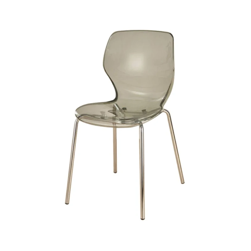 Scandinavian Acrylic Dining Chair Metal Legs Balcony Seat Minimalist Backrest Restaurant Chair Space-Saving Home Kitchen Chairs view 6