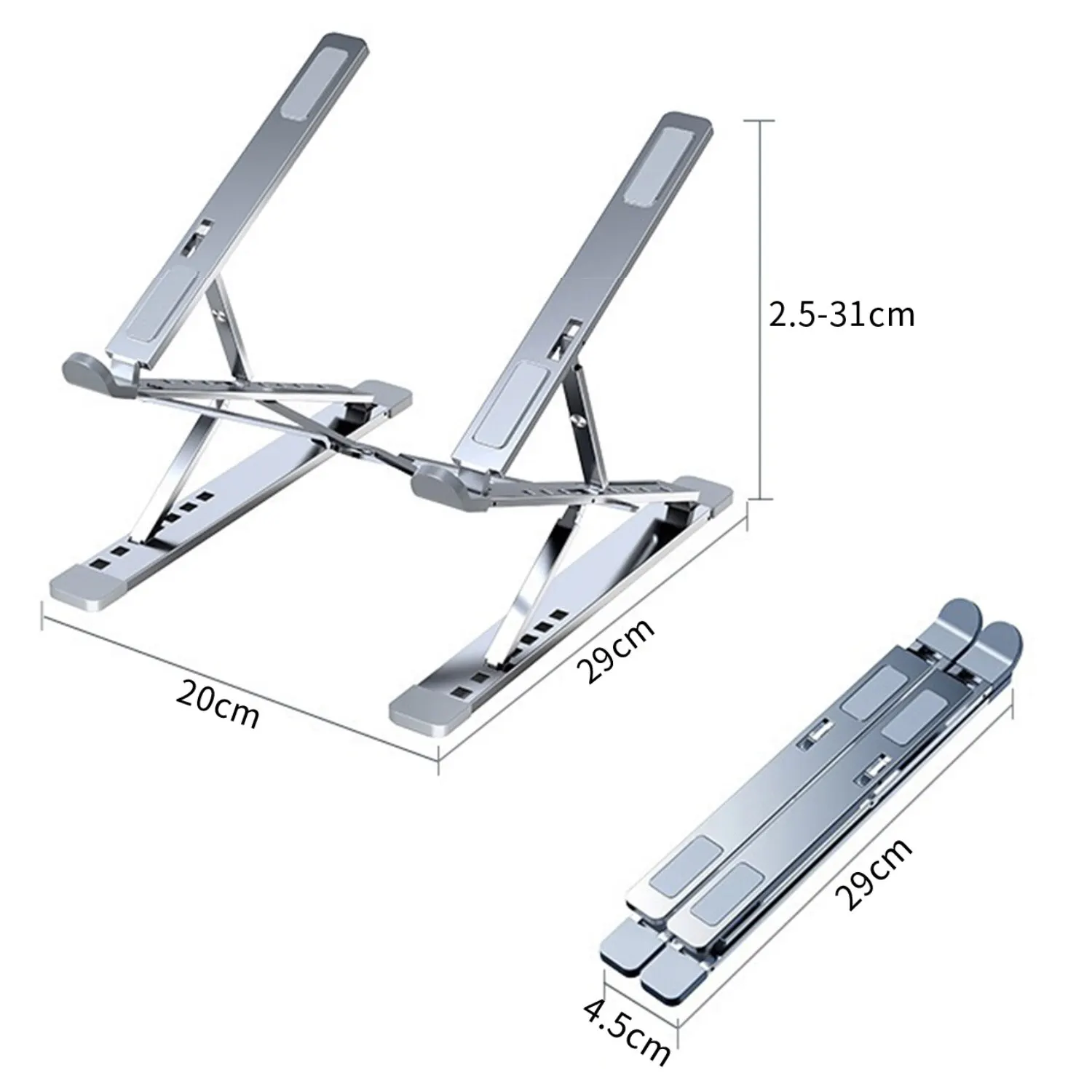 PjioAo Laptop Stand Dubbellaags Multi Hoek Verstelbaar Aluminiumlegering Materiaal Geschikt Voor 13-15,6 Inch Notebook