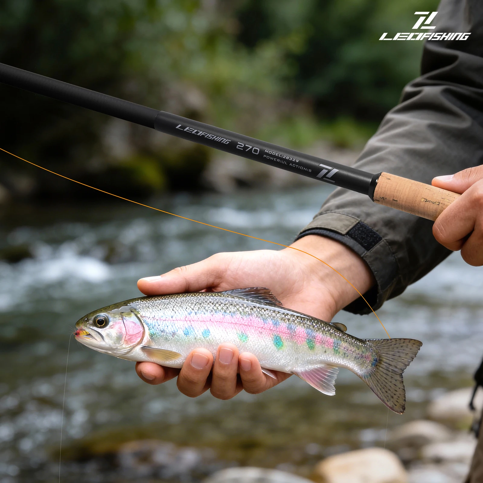 

Ultralight Tenkara Rod Carbon Fiber Sectional Portable Fly Fishing Rod 2.7M 3M for Stream Mountain Trout Fishing