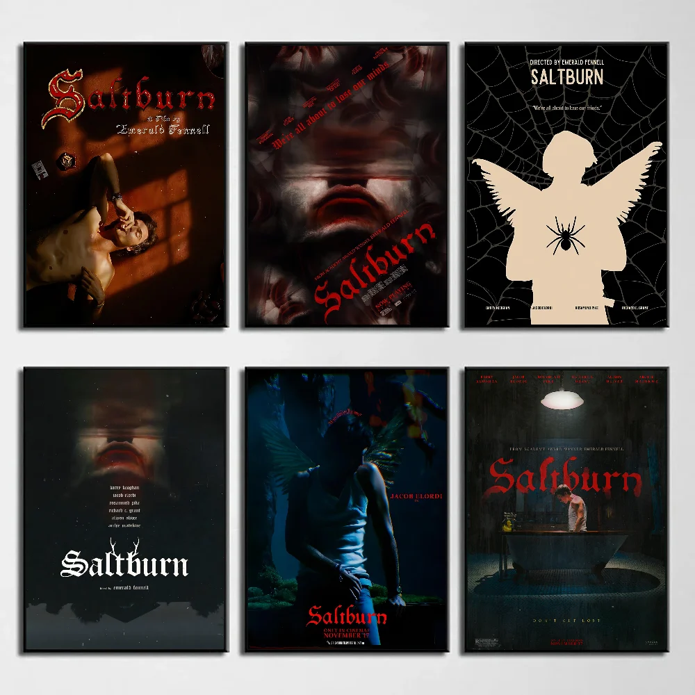 Póster de película Saltburn, arte autoadhesivo, pegatina de papel impermeable, decoración de pared de habitación, cafetería, Bar