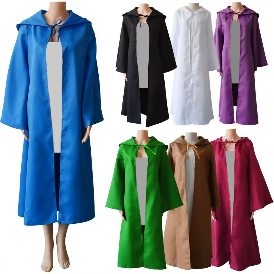 Capas com capuz para Halloween, para adultos e crianças, capas longas, fantasias de cosplay, capa medieval, capa da Morte, túnica de bruxa, túnica de mago, robe com capuz.