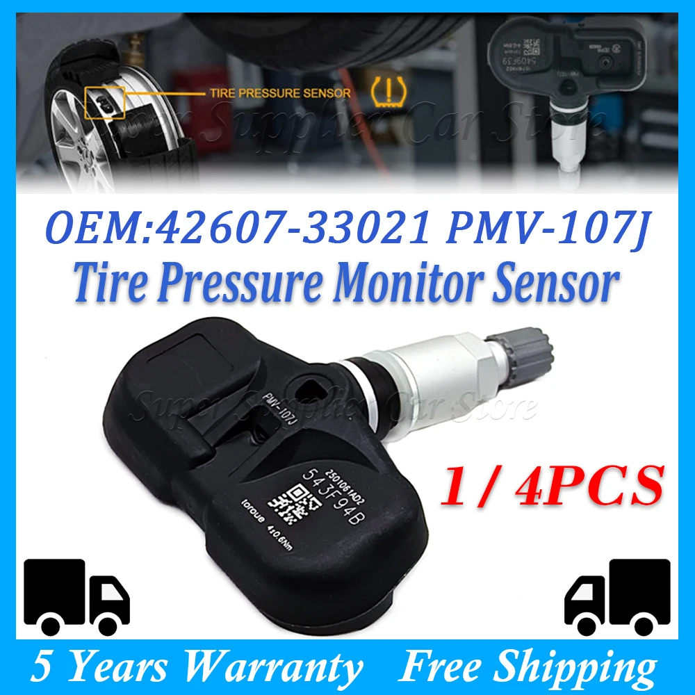 1/4 PCS TPMS 315Hz Car Tire Pressure Sensor For Corolla RAV4 Yaris Avalone CT200h RX350 RX450h 42607-33021 4260733021 PMV-107J