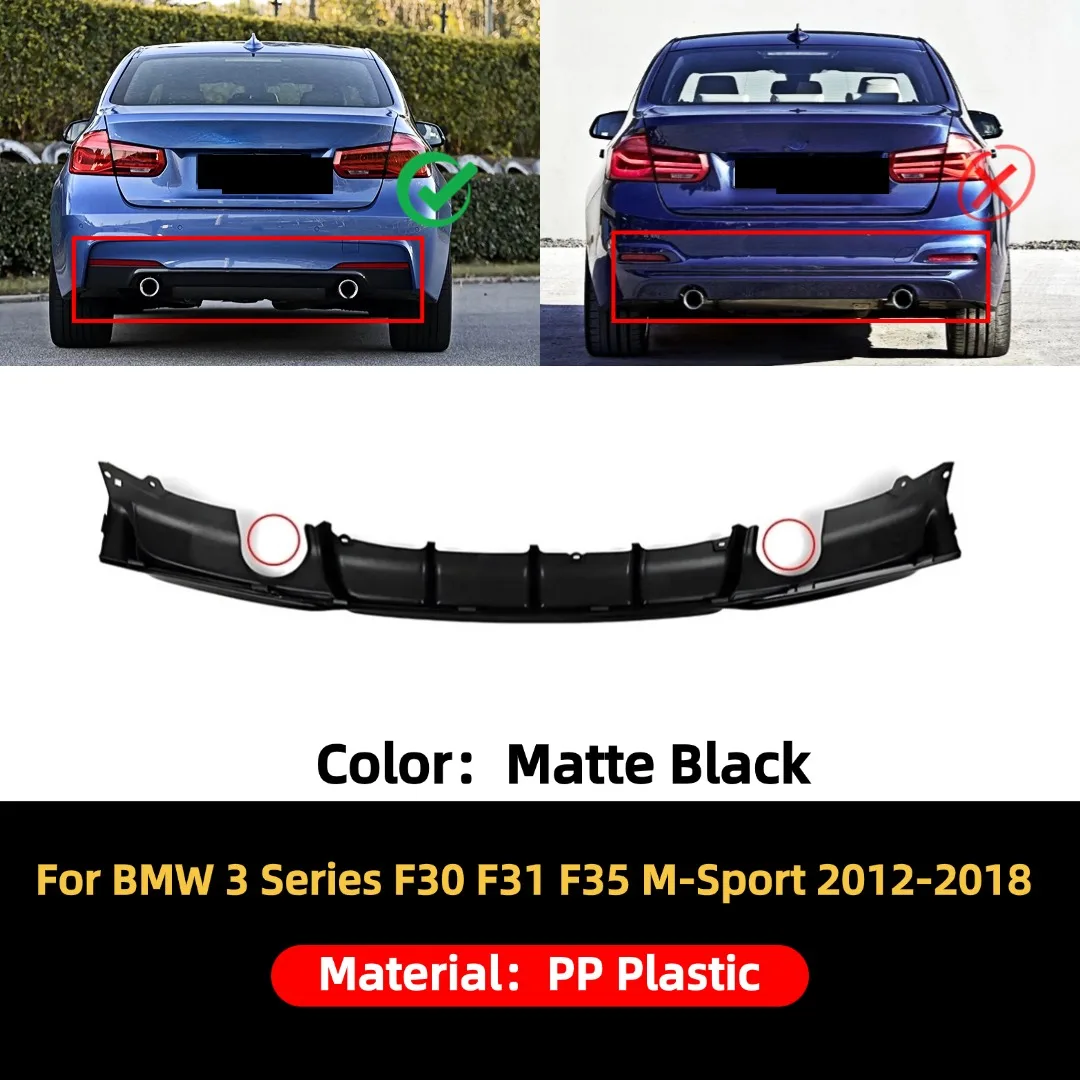 Achterbumperlip diffuser kin air dam protector trim tuning voor BMW 3 Serie F30 F31 F35 3 Serie 2012-2018 320i 335i M Sport