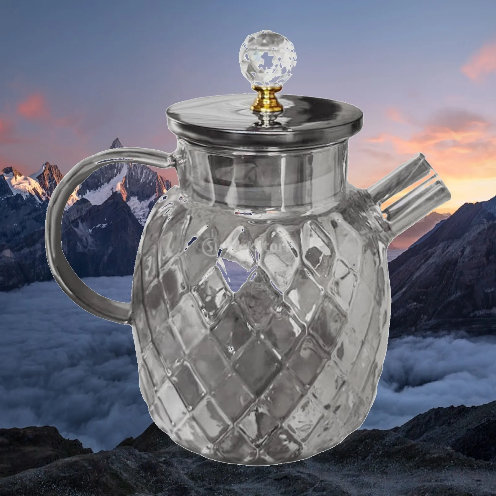 Durable Borosilicate Glass Kettle Teapot with Leak Proof Lid for Brewing Tea Fruit Infusion Water Jug