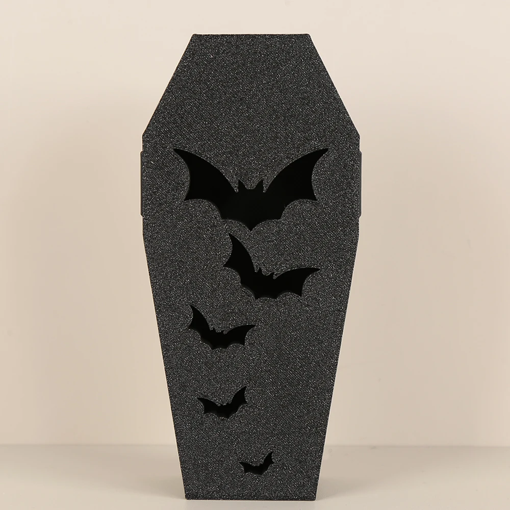 

1 Piece of Creative Bat Hollowed-out Coffin-shaped Storage Box, Fits Halloween Atmosphere Decoration, Adds Festive Atmosphere to
