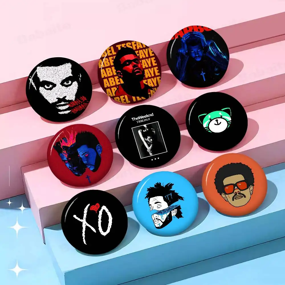 Funny Singer The Weekend Creative Pins Funny Round Snap-in Brooch Badge Backpack Hat Accessories Jewelry Gifts for Friend