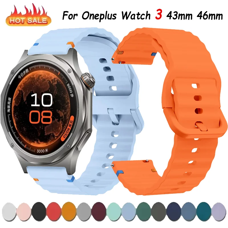 22mm 20mm 18mm Silikonarmband für Oneplus Watch 3 43mm 46mm/Lite/2/2R Modearmband OPPO Watch X2-X3 mini/S/X3/X2 Zubehör