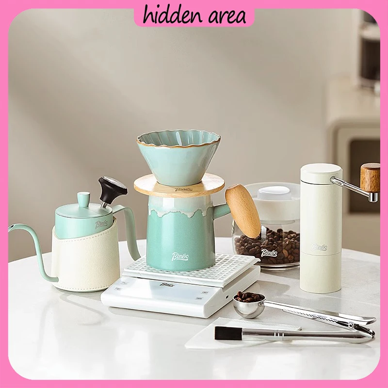 

Creative Simple High Appearance Level Ceramic Hand Coffee Maker Set Filter Sharing Pot Coffee Machine Set Home Hand Mill