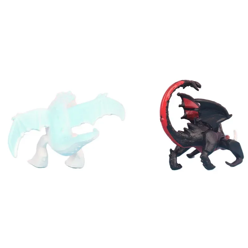 Juego de 12 juguetes de animales de dinosaurios blancos y negros Kawaii, modelo de 3-4cm, cómo entrenar a tu dragón, regalos hechos a mano para niños