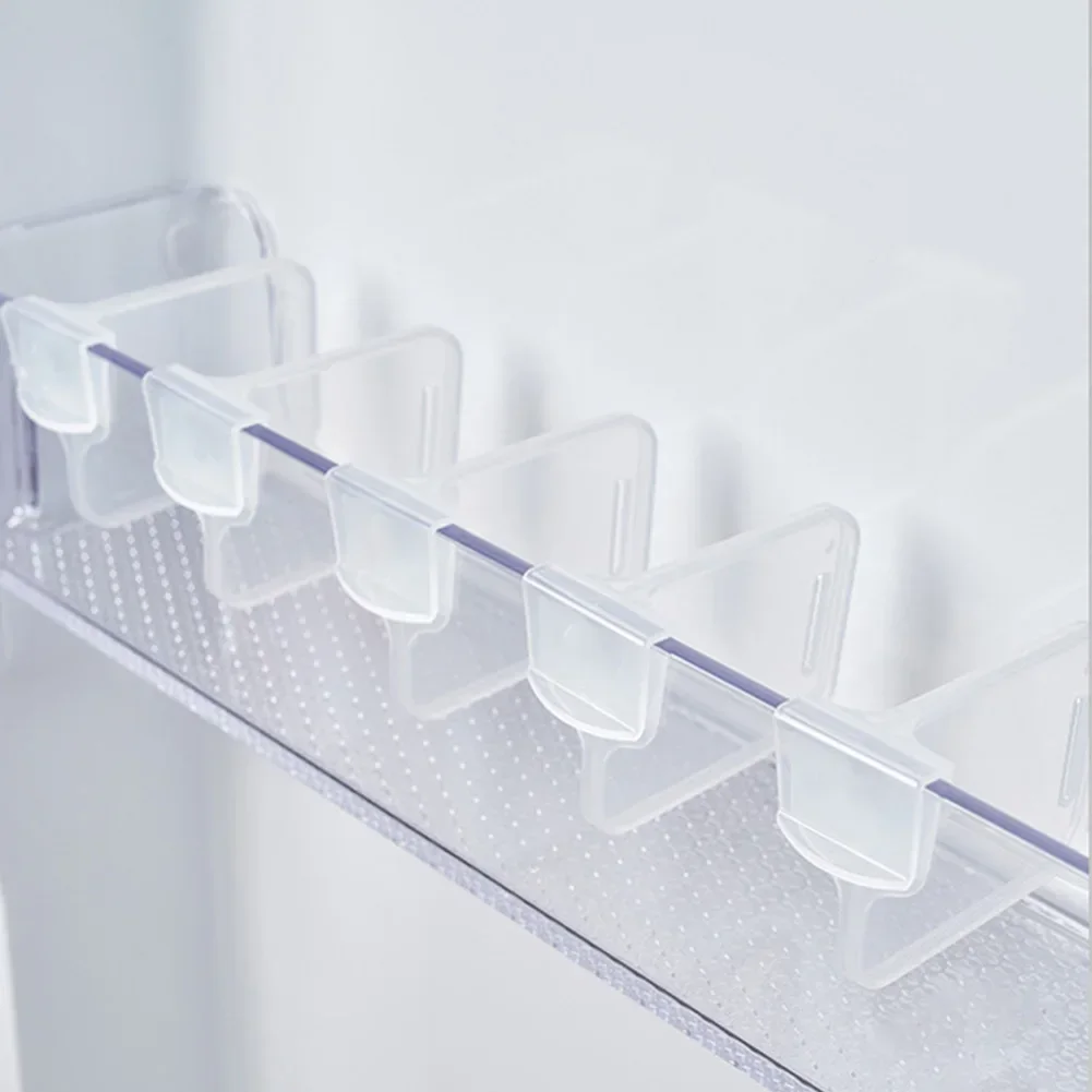 4pcs Refrigerator Storage Partition Board Retractable Plastic Divider Partition Board Kitchen Bottle Can Rack Shelf Organizer