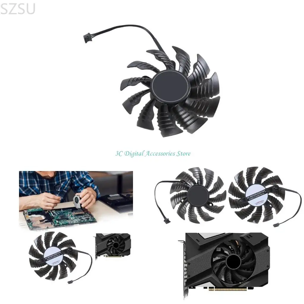 SZSU 82mm 3Pin Video Card Fan Easy Installation Replacement for GTX1650 SUPER ITX MINI Graphics Card Management Computer