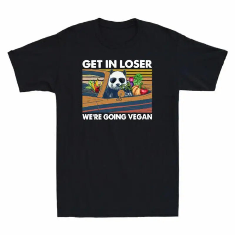 

Panda Get In Loser We're Going Веганская забавная мужская винтажная футболка из хлопка