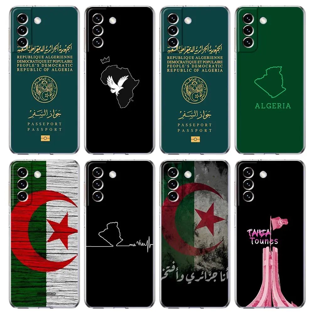 Clear Phone Case For Samsung Galaxy S24 Plus S23 FE S22 S21 S20 Ultra 5G S10 S10E S9 S8 Soft Silicone Cover Algeria Passport