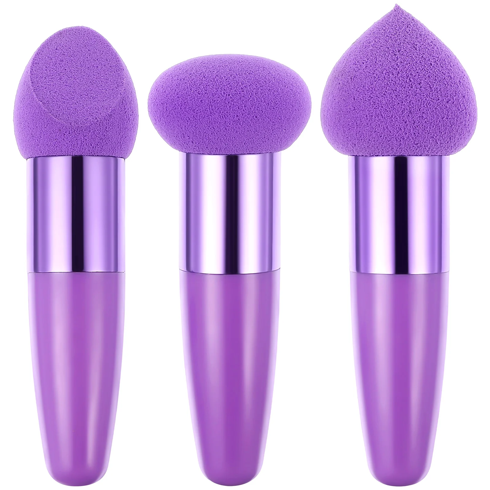 

3 Pcs Beauty Pen Foundation Sponges Make-up Makeup Tools Blending with Handle Brush Powder Puff