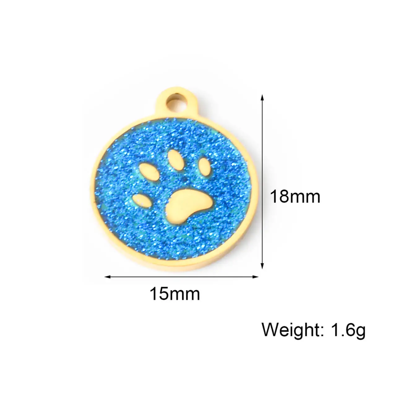 Colgante redondo de esmalte colorido para mascotas, accesorios impermeables, con forma de pata de gato y perro, regalo de recuerdo, venta al por mayor, 10 piezas