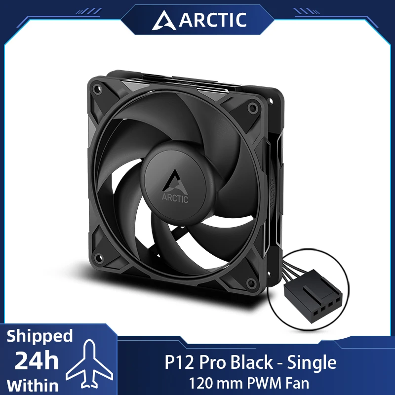 ARCTIC P12 Pro, High-Performance 120mm Case Fan,PWM Controlled 400–3000 RPM,Optimised for Static Pressure,Fluid Dynamic Bearing