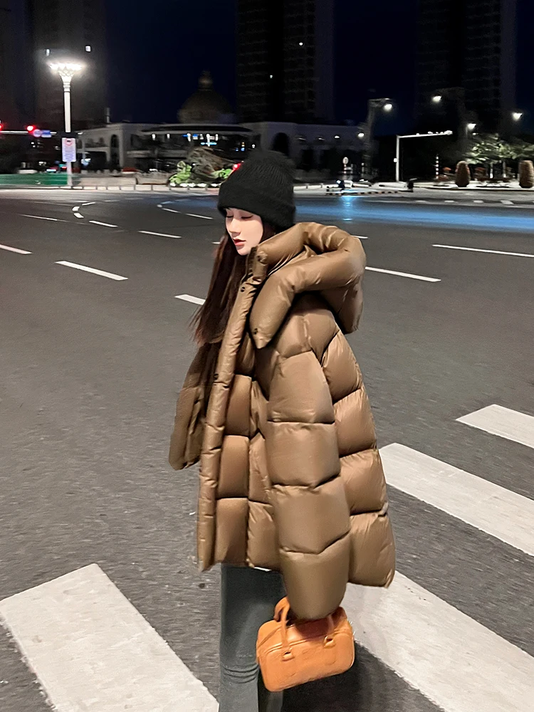 

Ultra-Thi Brown Mid-Length Polar Cold Resistant Women's down Jaet 2025 New Sle Harbin LuCC Studio Commute Sle