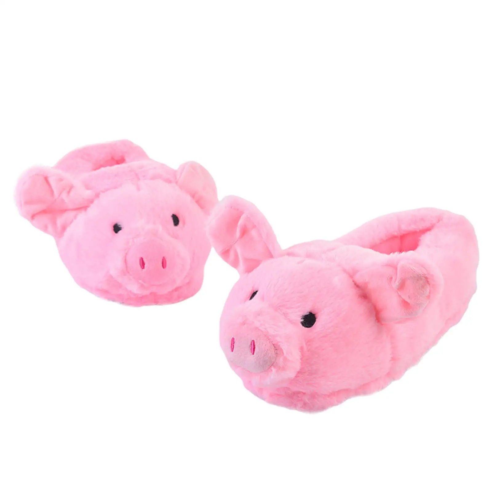 Plush Comfort Pink Pig Slippers Ins Style Cute Pig Animal Cartoon Plush Slippers Non-Slip Furry Shoe