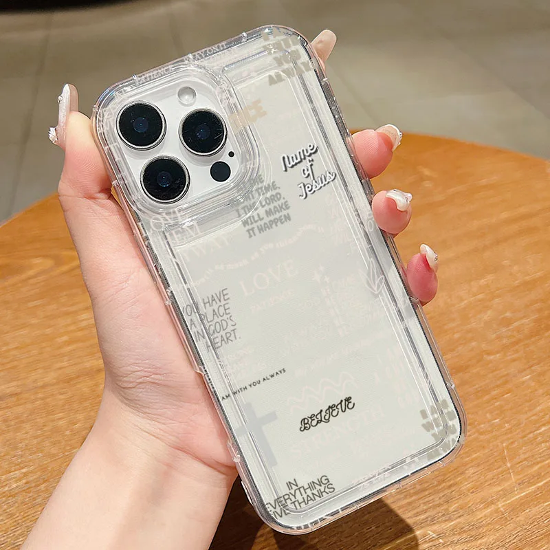 يسوع الله يباركك طباعة حافظة هاتف شفافة آيفون 17 برو ماكس 16 15 14 13 12 11 XS X XR 7 8 Plus 16E 17 غطاء الهواء الناعم