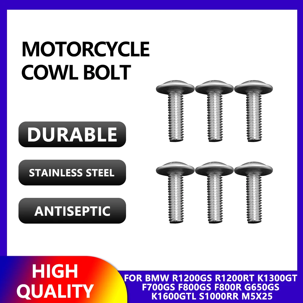 

M5X25 Stainless Steel Fairing Bolt Screw For BMW R1200GS R1200RT K1300GT F700GS F800GS F800R G650GS K1600GTL S1000RR