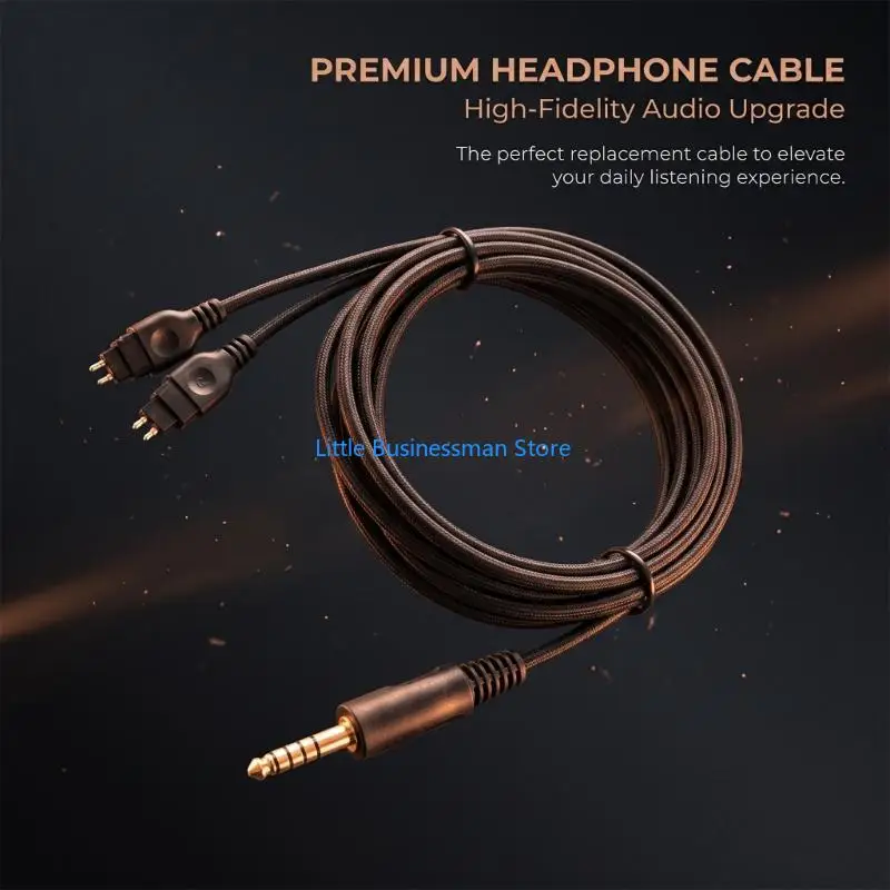 Schwarzes Kabel HD600/580/565/HD58X für abnehmbares Doppelstift-Kopfhörerkabel M76A – Detail 3