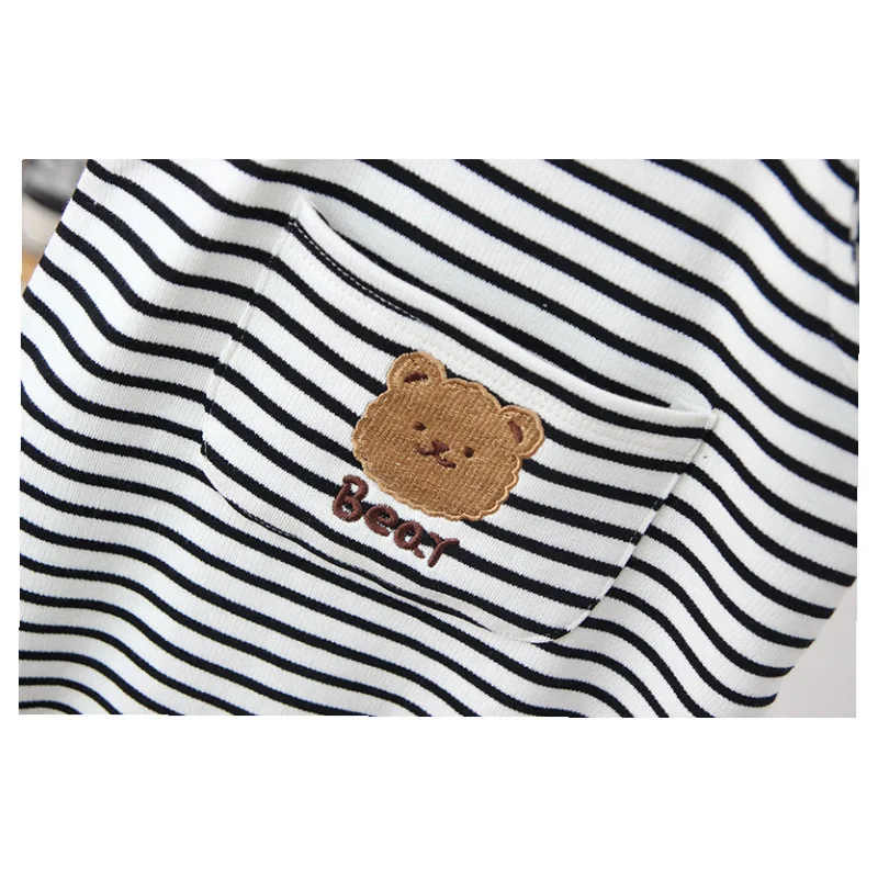 MILANCEL 1-4Y New Spring Baby Overall Boys Cute Stripe Bear Pants Toddler Trousers