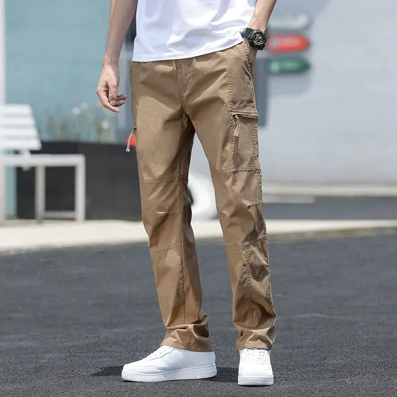 

Men's Work Casual Pants Straight Loose New Style Versatile Sports Multi-pocket Long Pants