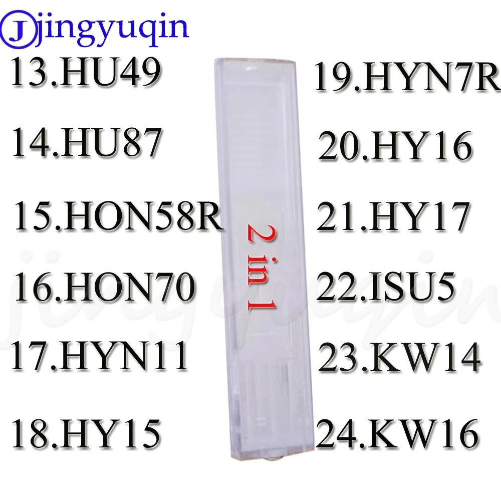 

jingyuqin 13-24 LiShi 2 in 1 HU49 HU87 HON58R HON70 HYN11 HY15 HYN7R HY16 HY17 ISU5 KW14 KW16 Locksmith Tools For All Types