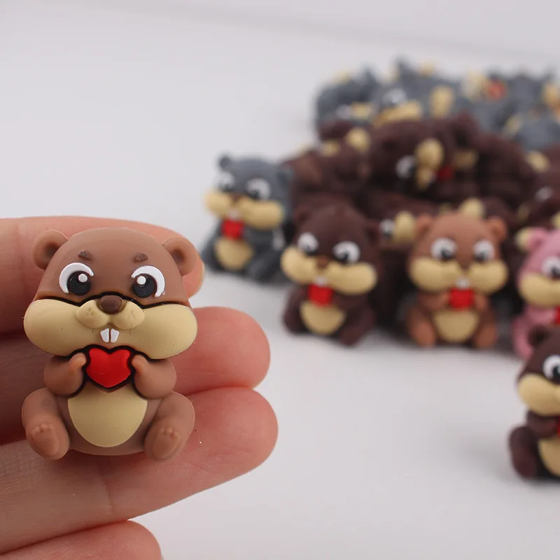 3 قطعة موضوع البؤري السيليكون ثلاثية الأبعاد السنجاب فاصل شخصية الخرز لصنع المجوهرات لتقوم بها بنفسك الإبداعية خاصة مطرز أقلام الديكورات المفاتيح #3