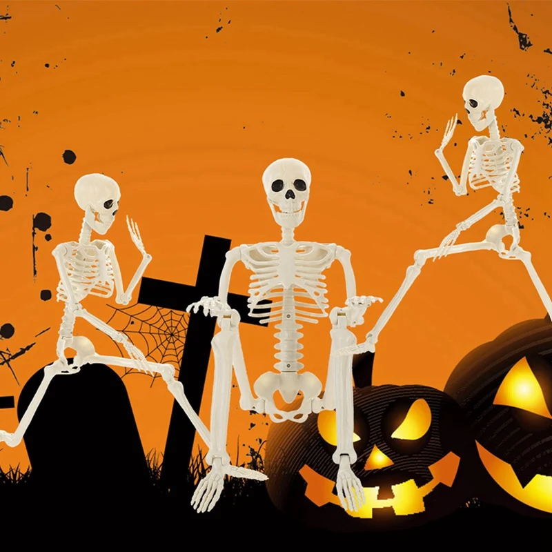 

‌ Регулируемая опора со скелетом на Хэллоуин, 90 см, прочная пластиковая модель кости всего тела для моторошного декора, отображения трюков