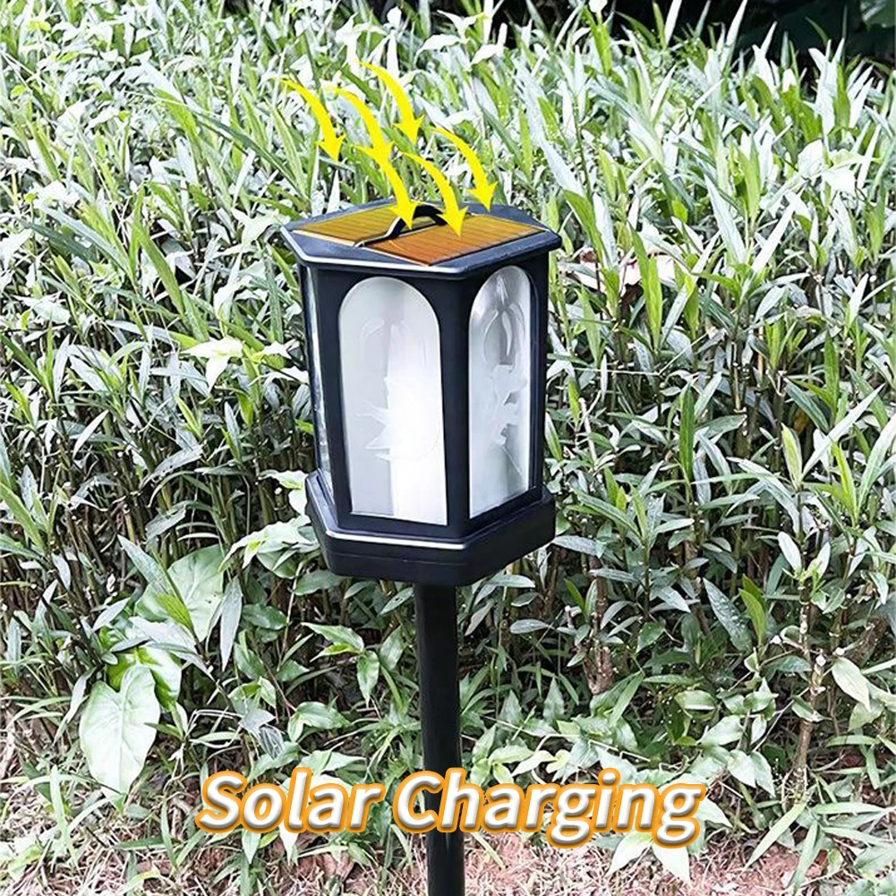 Solar Flame Wall Lanterns Outdoor Torches Lights Wall Mounted Flickering LED Lights Waterproof For Garden Walkway Patio Porch