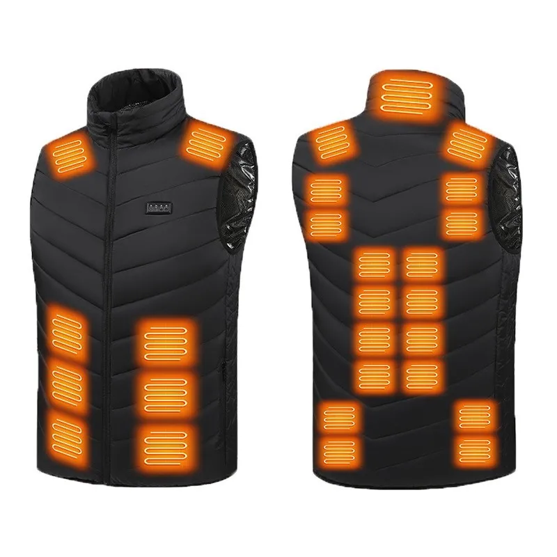 27 Areas USB Heated Vest Sportswear Men Women Winter Sleeveless Heated Coat Outdoor Warm Vest Four Control Switch Heated Clothes