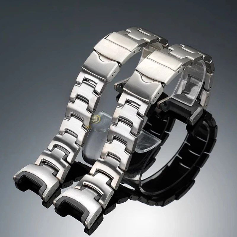 Per Casio PRG-240 PRG-130Y/T PRW-1500 cinturino in lega di titanio modificato cinturino in metallo di alta qualità da uomo cinturino in silicone con tacca