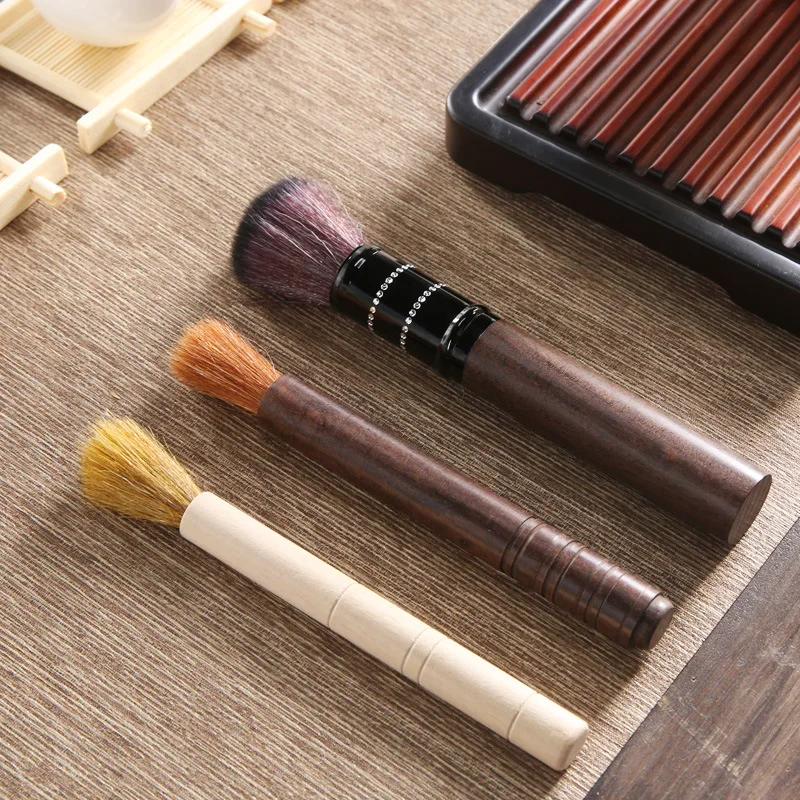 Wooden Tea Tray Brush Cleaning Tea Brush Tea Tray Table Cup Plate Cleaner Kettle Cleaning Tool Pot Pen Tea Ceremony Accessories