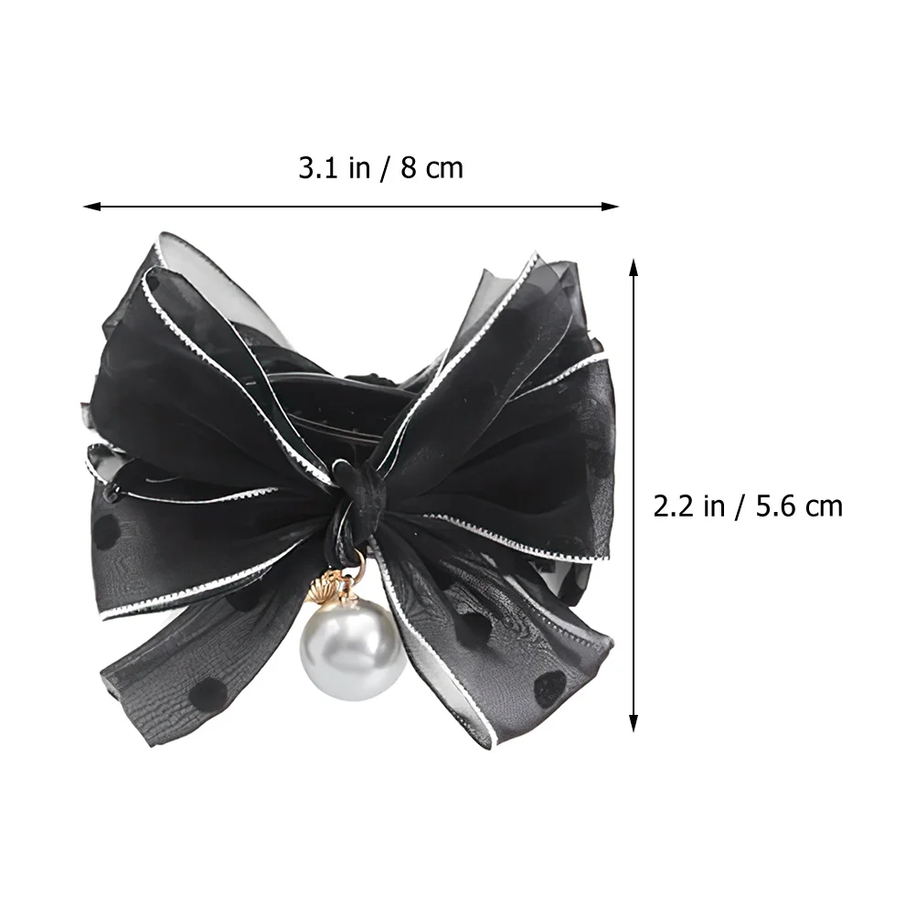 

2 Pcs Satin Bow Hair Clip Haie Clips Accessories for Pearl Women Claw Barrette