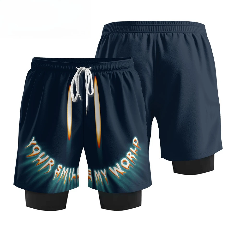 

Men's 2-in-1 Fitness Running Shorts Outdoor Quick Drying Cycling Shorts Casual Beach Shorts Surfing Swimming Soccer Volleyball