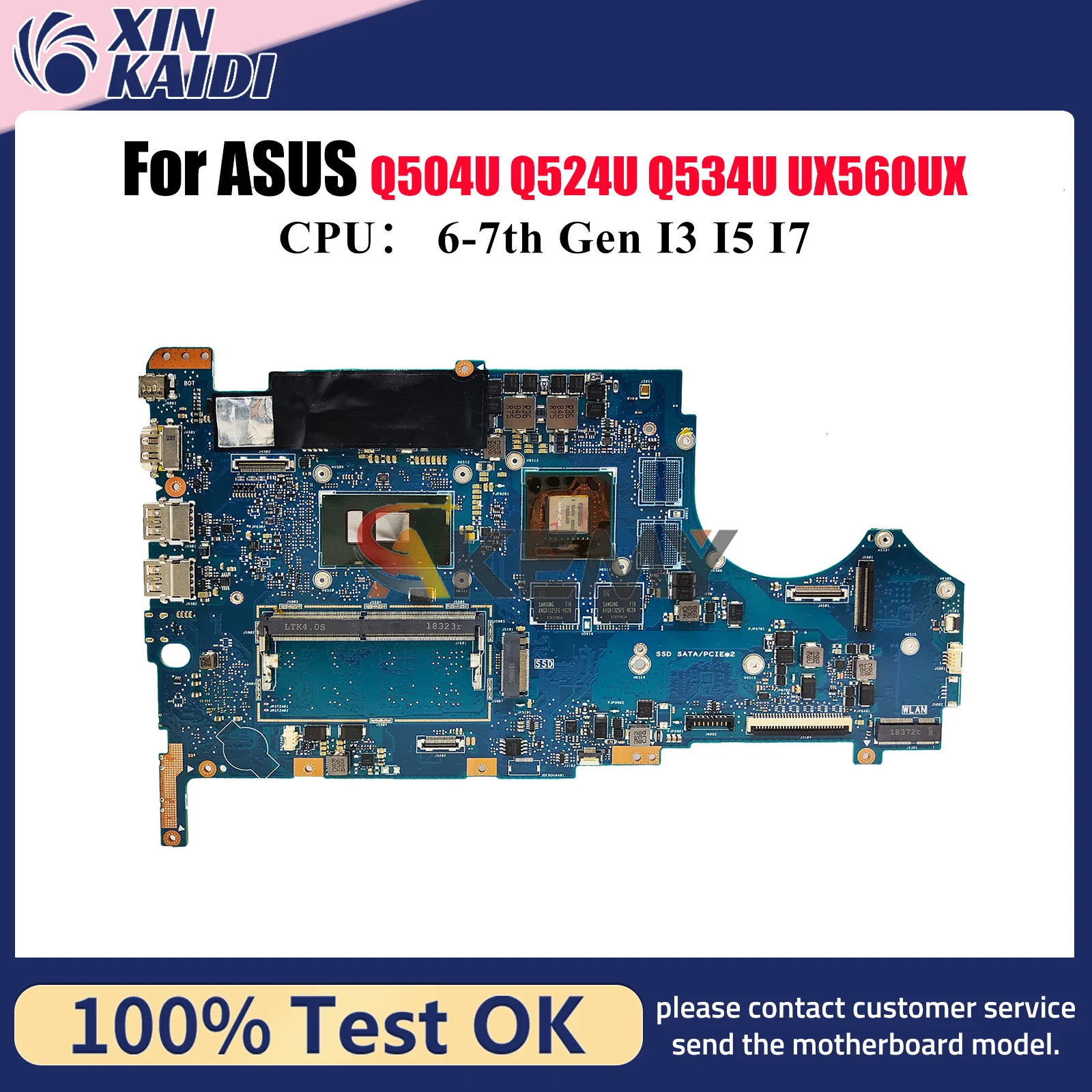 

UX560UX Материнская плата для ноутбука ASUS ZenBook Q504U UX560UQK UX560U Q534U Q524U UX560UXK UX560UX UX560UQ Материнская плата с процессором I3 I5 I7