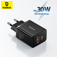 Baseus 30W PD Charger USB Type C Fast Charger QC3.0 USB C Quick Charger Dual Port Phone Charge for iPhone 16 15 14 13 12 Samsung