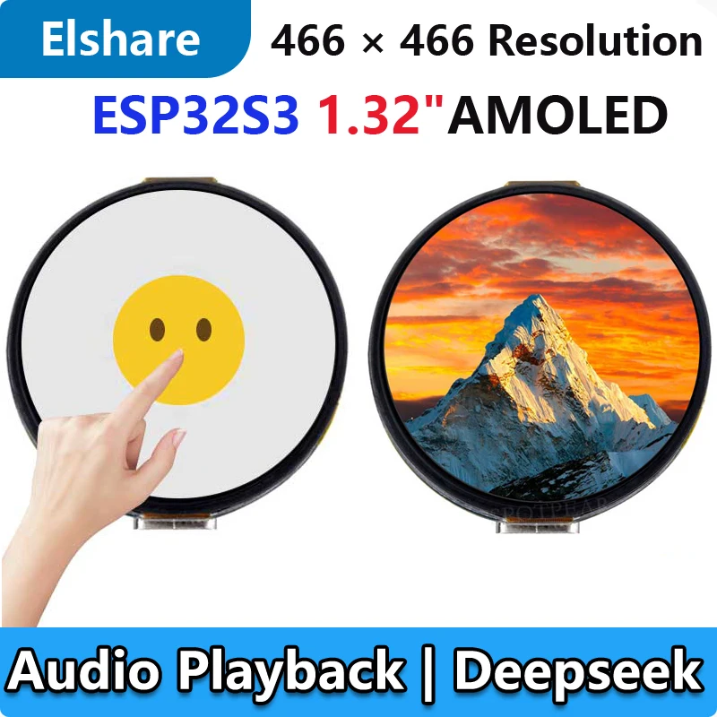 

ESP32 S3 Development Board with 1.32inch AMOLED Display QSPI Interface WiFi 6 Audio Acquisition For Xiaozhi AI Deepseek