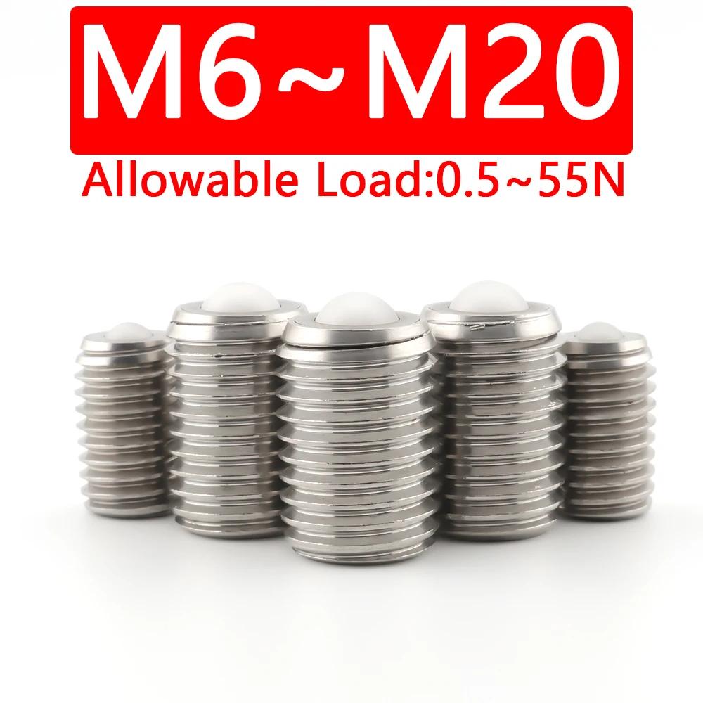 

YK320 In Stock Stainless Steel Ball Bearing Transmission Parts External Thread Internal Hexagonal Ball Plunger Steel Ball Roller