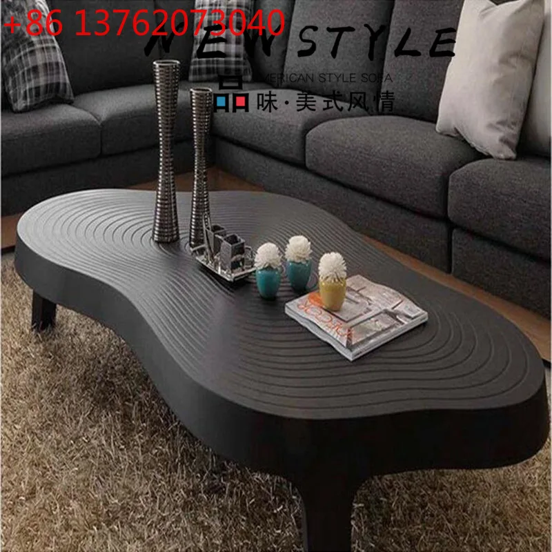 Tavolino dipinto personalità creativa arte ovale moderno semplice tavolo da tè