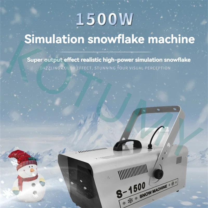 Máquina para hacer nieve de 1500W, fabricante de copos de nieve para Navidad, boda, escenario, fiesta infantil con Control remoto inalámbrico