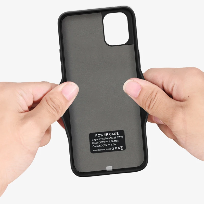 Étui chargeur Power Bank iPhone 5000/6000mAh - usage example