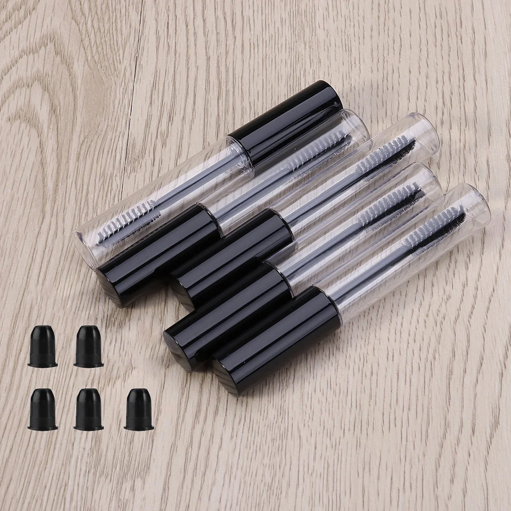 

6Pcs Eyelash Mascara Tubes Empty Containers Travel Eyelash Cream Bottles Transparent Black Lid Small Mascara Tube Container