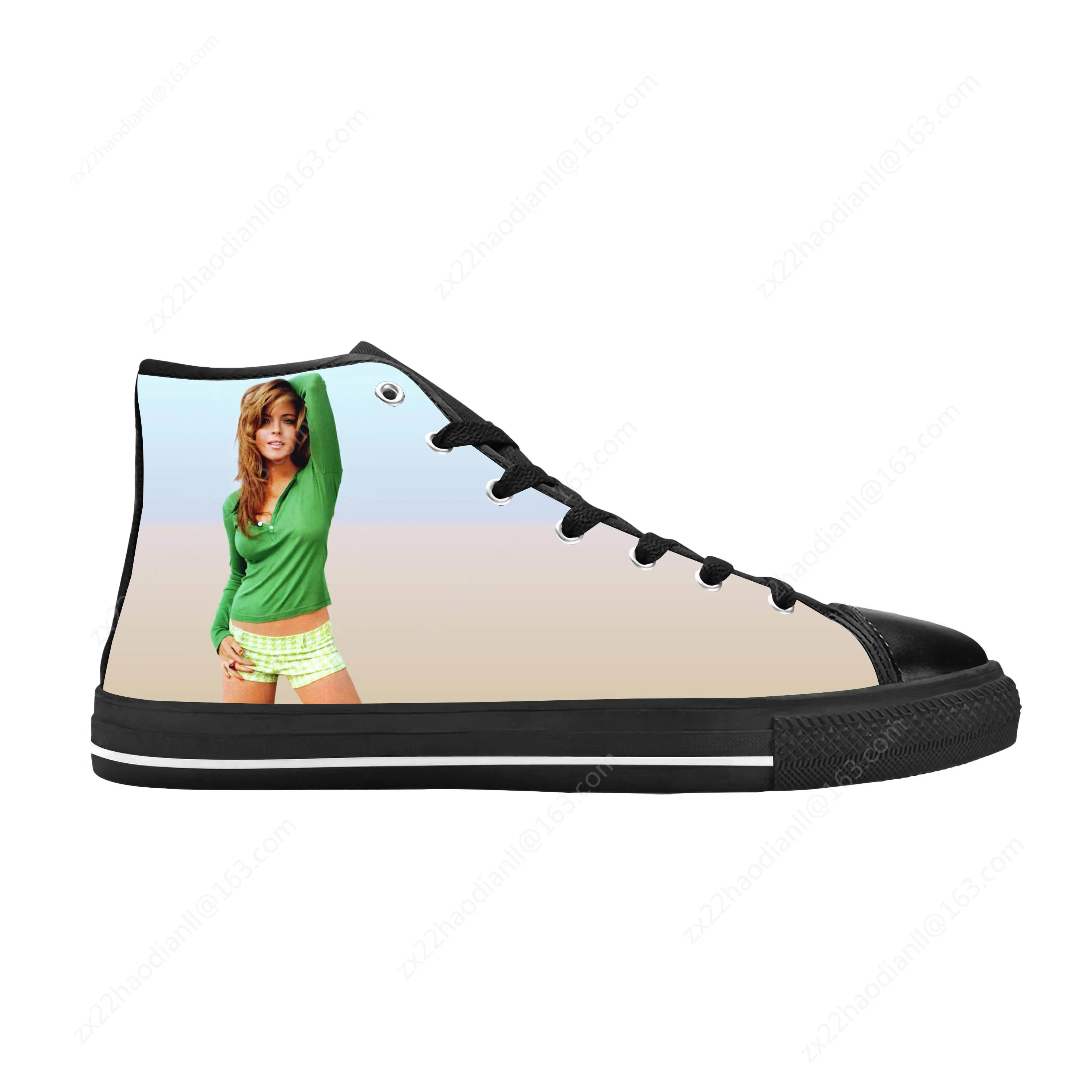 Hot slip Lohan Movie Star Actor Singer Fashion Casual Cloth Shoes High Top confortevole traspirante stampa 3D uomo donna Sneakers