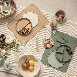 1PCS Simple Silicone Placemat for Baby, Toddlers, Kids | Non-Slip Baby Eating Table Food Mat for Restaurants and Dining Table