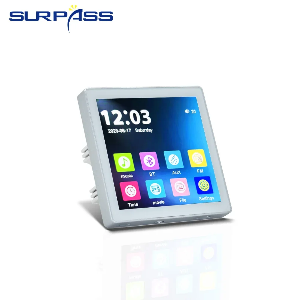 Домашний 4-дюймовый HD сенсорный экран Bluetooth-совместимый настенный усилитель музыкальный центр звуковая система цифровая стерео OTG AUX для гостиной