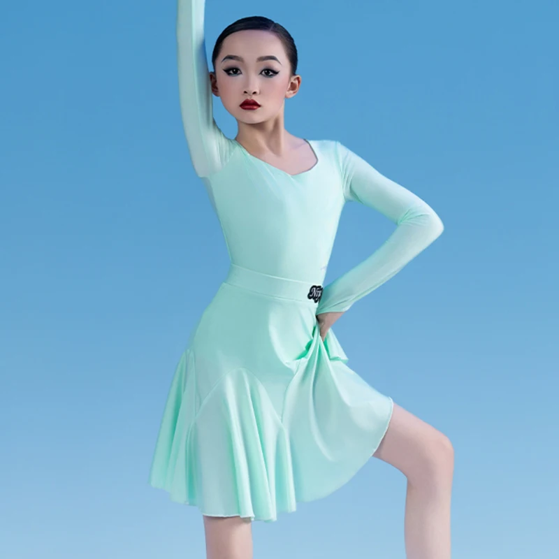 

Kids Professional Dancing Dresses Girls Latin Dance Competition Dress Children'S Ballroom Dance Performance Clothing XS9161