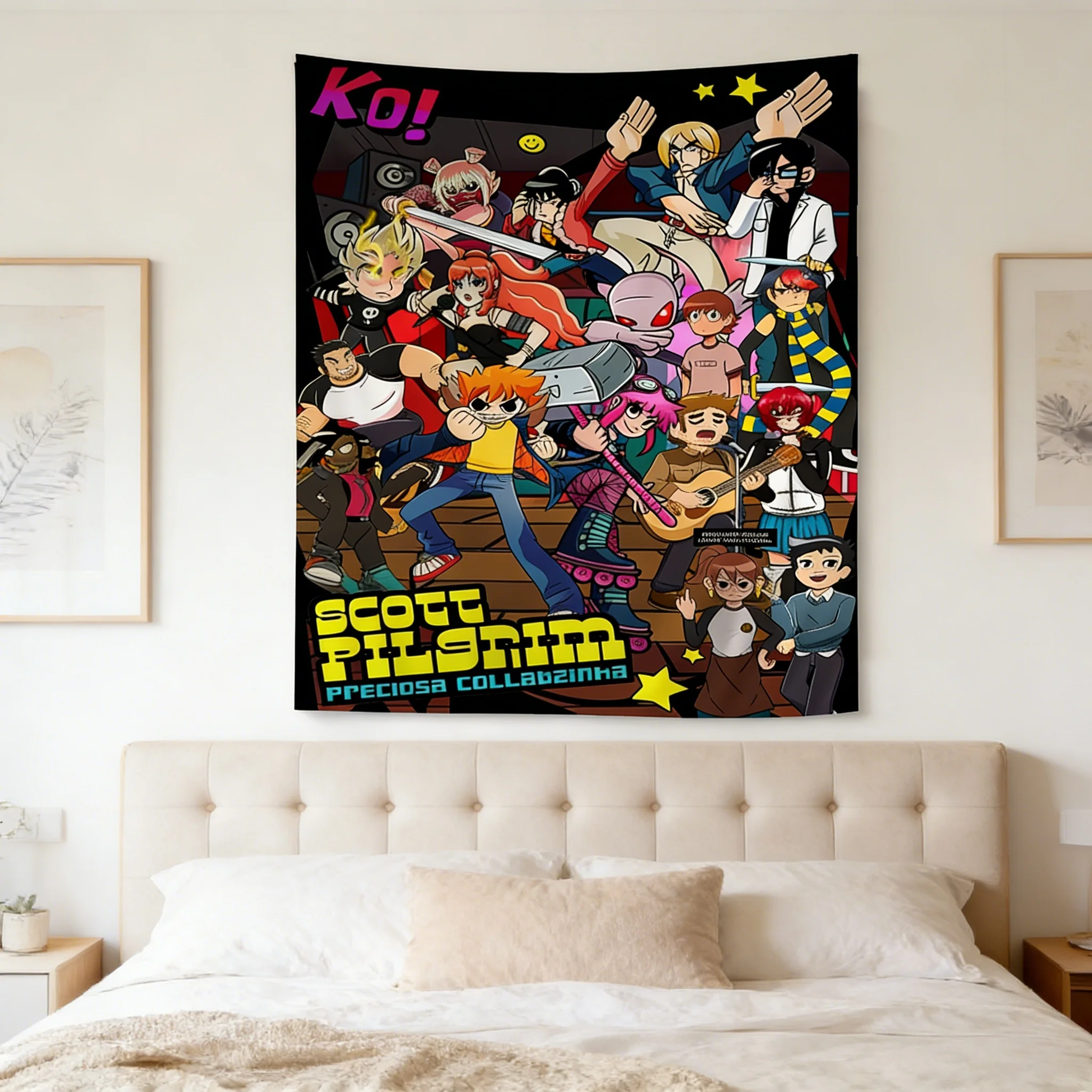 

Гобелен с тематикой фильма SS-SScott Pilgrim, многоразовый, прочный, высококачественный, с плоским принтом, различных размеров, для декора стен спальни